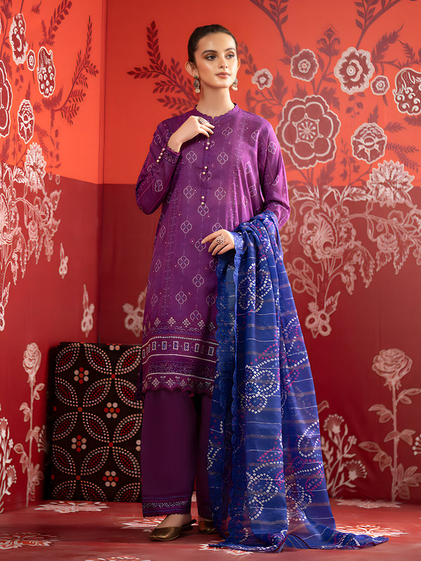 Unstitched Lawn 3-Piece Ensemble with Exquisite Digital Print