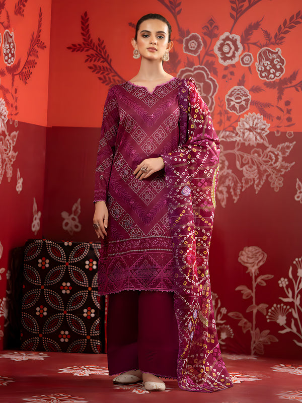 Unstitched Lawn 3-Piece Ensemble with Exquisite Digital Print