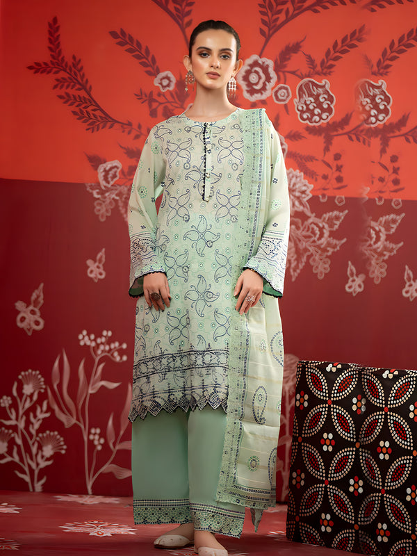 Unstitched Lawn 3-Piece Ensemble with Exquisite Digital Print