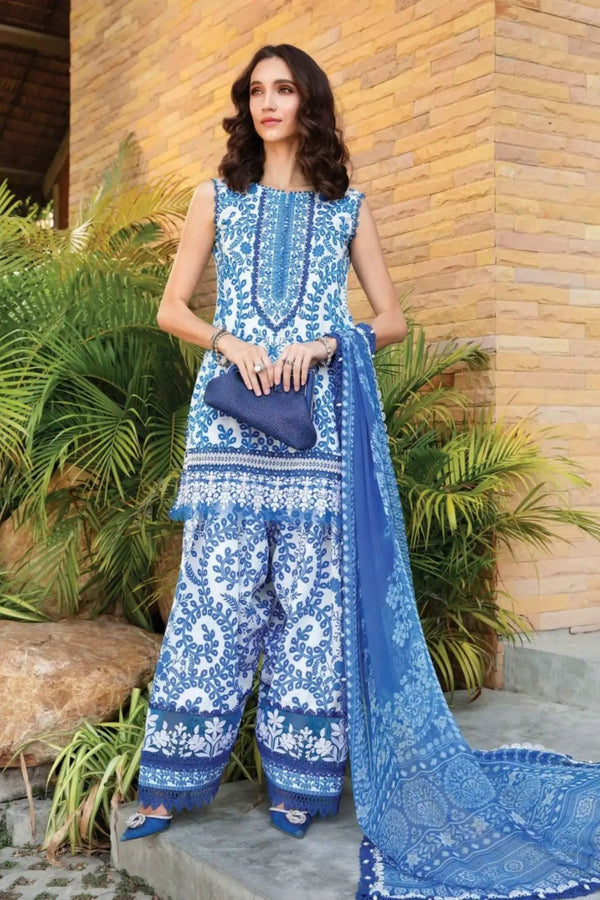 Digital Lawn 3-Piece Print Set with Bana Dora Voile Dupatta