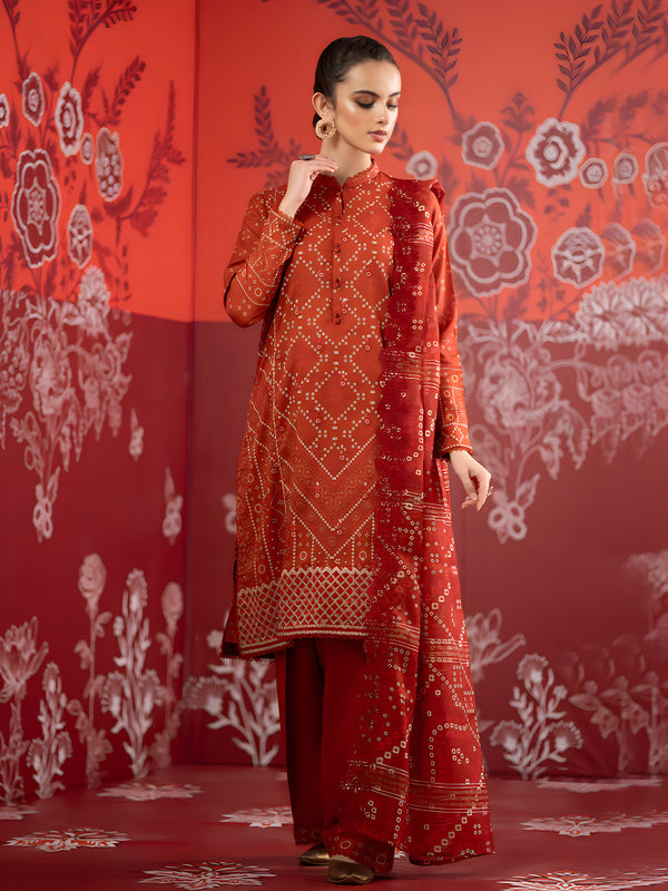 Unstitched Lawn 3-Piece Ensemble with Exquisite Digital Print