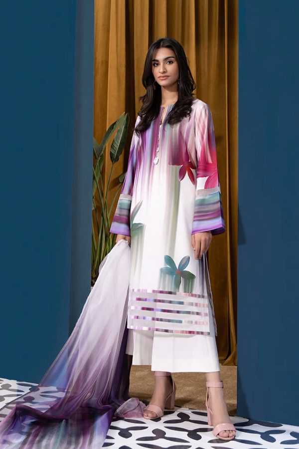 DIGITAL PRINT 3PC SILK UNSTITCHED SUIT 30