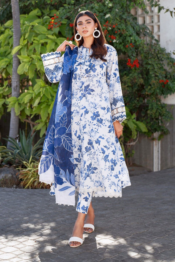 Digital Lawn 3-Piece Set – Bana Dora Prints with Voile Zari Dupatta