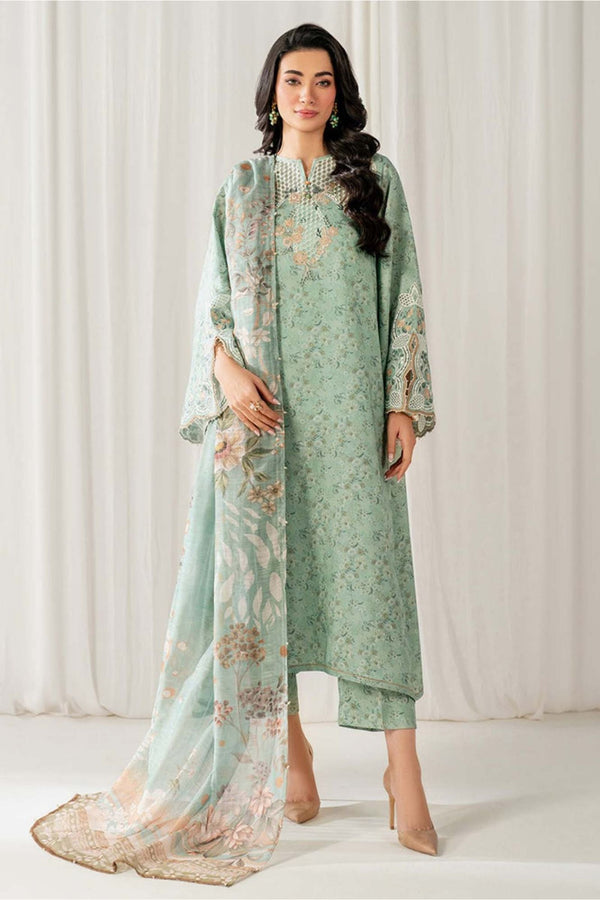 Digital Lawn 3-Piece Set – Bana Dora Prints with Voile Zari Dupatta