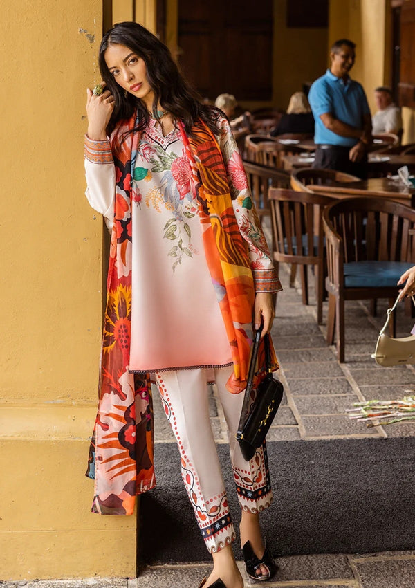 Digital Print Lawn 3-Piece Set – Bana Dora Voile Dupatta