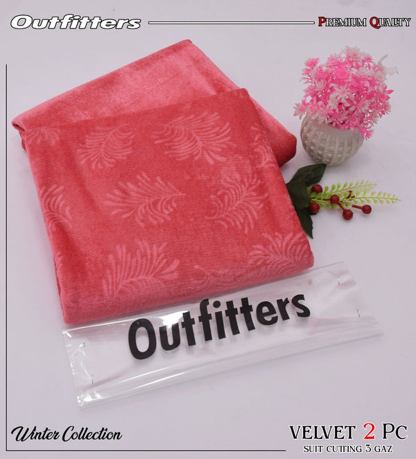 Korean Self-Print Unstitched Winter Velvet 2pc Suit Collection