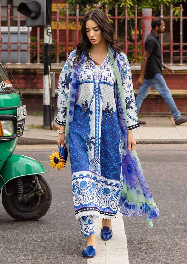 Digital Print Lawn 3-Piece Set – Bana Dora Voile Dupatta