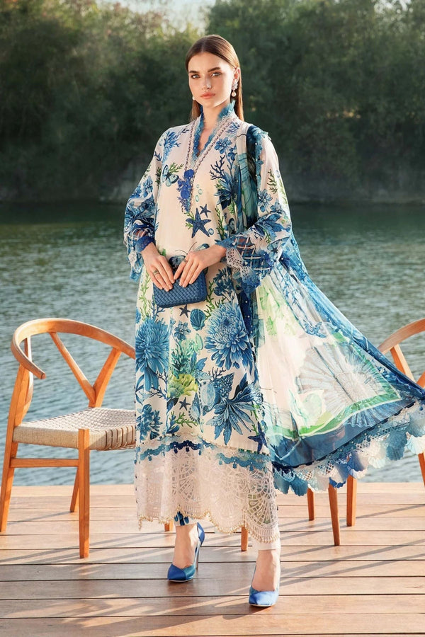 Digital Lawn 3-Piece Print Set with Bana Dora Voile Dupatta