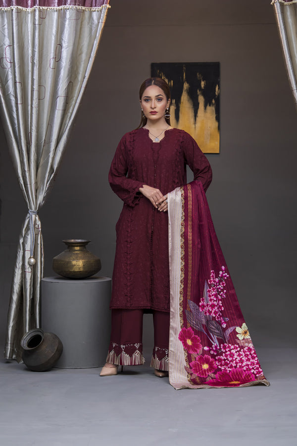 Dhanak: Stitched Sublimation 3 Piece Ensemble - Vibrant, Ready-to-Wear Fashion