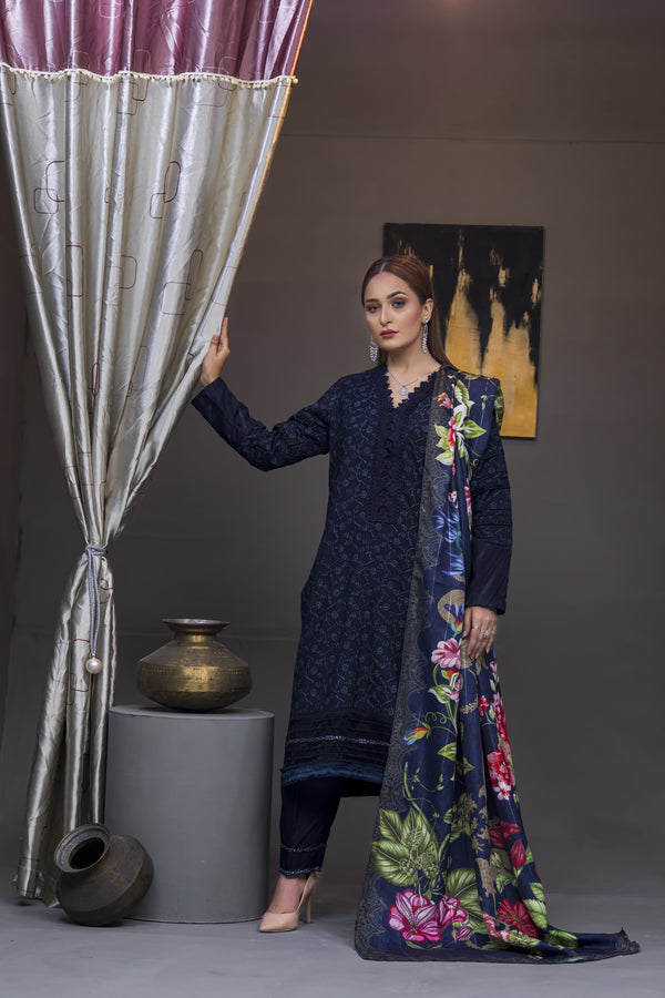 Dhanak: Stitched Sublimation 3 Piece Ensemble - Vibrant, Ready-to-Wear Fashion