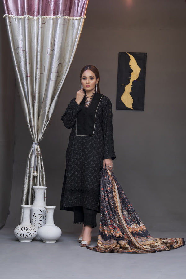Dhanak: Stitched Sublimation 3 Piece Ensemble - Vibrant, Ready-to-Wear Fashion